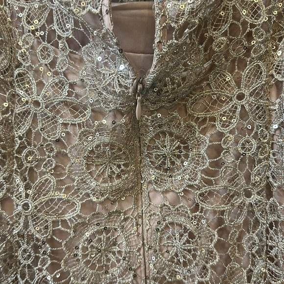 CLEARANCE Adrianna Papell Metallic Lace Sequined Dress - Picture 9 of 10